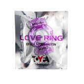 Фиолетовое виброкольцо с двумя вибропульками - Toyfa Basic - в Ангарске купить с доставкой