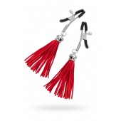 Зажимы на соски «Прищепки» с красными кисточками из замши - Pecado - купить с доставкой в Ангарске