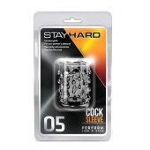 Прозрачная насадка с капельками STAY HARD COCK SLEEVE 05 CLEAR - Blush Novelties - в Ангарске купить с доставкой