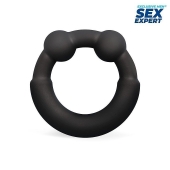 Черное эрекционное силиконовое кольцо - Sex Expert - в Ангарске купить с доставкой