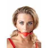 Силиконовый кляп-шар на чёрных ремешках Red Gag silicone - Orion - купить с доставкой в Ангарске