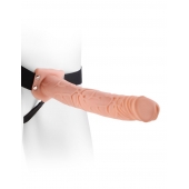 Фаллопротез телесного цвета Hollow Strap-On - 29 см. - Pipedream - купить с доставкой в Ангарске