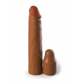 Коричневая насадка на член 2  Silicone X-tension - 20,3 см. - Pipedream - в Ангарске купить с доставкой