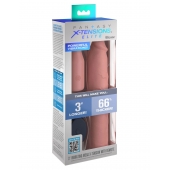 Телесная вибронасадка на член 3  Vibrating Mega X-tension with Remote - 22,9 см. - Pipedream - в Ангарске купить с доставкой