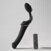 Черный безремневой вибрострапон Strap-On-Me Multi Orgasm Size XL - Strap-on-me - купить с доставкой в Ангарске