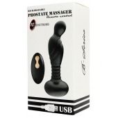 Черный массажер простаты с вибрацей и возвратно-поступательными движениями - Boys of Toys - в Ангарске купить с доставкой