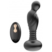 Черный массажер простаты с вибрацей и возвратно-поступательными движениями - Boys of Toys - в Ангарске купить с доставкой