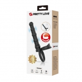 Черная насадка на член для двойного проникновения Tatum с вибрацией - Baile - купить с доставкой в Ангарске