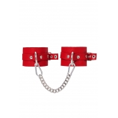 Красные мягкие кожаные оковы с люверсами - Pecado - купить с доставкой в Ангарске