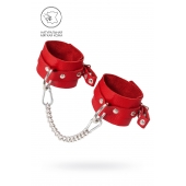 Красные мягкие кожаные оковы с люверсами - Pecado - купить с доставкой в Ангарске