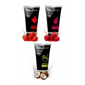 Набор из 3 съедобных лубрикантов JUJU (клубника, малина, кокос) - JuJu - купить с доставкой в Ангарске