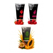 Набор из 3 съедобных лубрикантов JUJU (клубника, малина, тропические фрукты) - JuJu - купить с доставкой в Ангарске