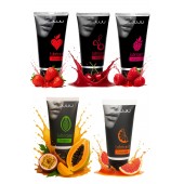 Набор из 5 съедобных лубрикантов JUJU (клубника, малина, тропические фрукты, вишня, грейпфрут) - JuJu - купить с доставкой в Ангарске