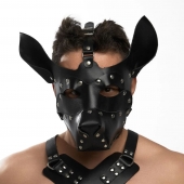 Черная кожаная маска «Собака» - Crazy Handmade - купить с доставкой в Ангарске