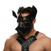 Черная кожаная маска «Собака» - Crazy Handmade - купить с доставкой в Ангарске