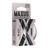 Черные утолщенные презервативы MAXUS Extra Strong с железным кейсом - 3 шт. - Maxus - купить с доставкой в Ангарске