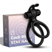Черное эрекционное виброкольцо с подхватом мошонки Stay Hard - Boys of Toys - в Ангарске купить с доставкой