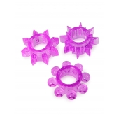 Набор из 3 лиловых эрекционных колец различной формы - Erowoman-Eroman - в Ангарске купить с доставкой
