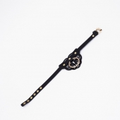 Черный чокер с клепками и золотистой фурнитурой - Crazy Handmade - купить с доставкой в Ангарске