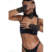 Фигурный набор для БДСМ-игр с узорами и золотистой фурнитурой - Crazy Handmade - купить с доставкой в Ангарске