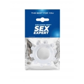 Прозрачное эрекционное кольцо со стимулирующими шариками - Sex Expert - в Ангарске купить с доставкой