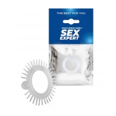 Эластичное эрекционное кольцо с шипиками и шариком - Sex Expert - в Ангарске купить с доставкой