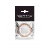 Эрекционное кольцо с бежевыми «ресничками» - Sextaz - в Ангарске купить с доставкой