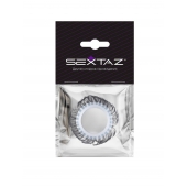 Эластичное эрекционное колечко с черными «ресничками» - Sextaz - в Ангарске купить с доставкой