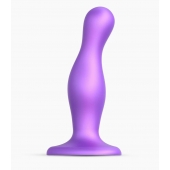 Фиолетовая насадка Strap-On-Me Dildo Plug Curvy size M - Strap-on-me - купить с доставкой в Ангарске