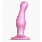 Розовая насадка Strap-On-Me Dildo Plug Curvy size M - Strap-on-me - купить с доставкой в Ангарске