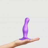 Фиолетовая насадка Strap-On-Me Dildo Plug Curvy size S - Strap-on-me - купить с доставкой в Ангарске