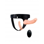 Женский страпон с 2 насадками, вибрацией и пультом ДУ - Erowoman-Eroman - купить с доставкой в Ангарске