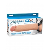 Телесный пустотелый фаллопротез 9’’ Hollow Silicone Strap-On - 24,1 см. - Pipedream - купить с доставкой в Ангарске