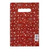 Красный подарочный новогодний пакет с вырубной ручкой (20х30 см) - Сима-Ленд - купить с доставкой в Ангарске