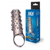 Дымчатая насадка на пенис с шипами и выпуклостями - 12 см. - Sex Expert - в Ангарске купить с доставкой