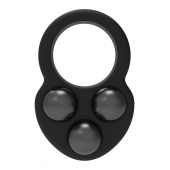 Черное эрекционное кольцо с утяжелителями - Dream Toys - в Ангарске купить с доставкой