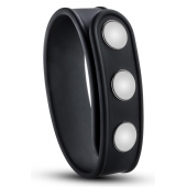 Черное эрекционное кольцо на кнопках - Blush Novelties - в Ангарске купить с доставкой