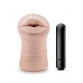 Телесный мастурбатор-ротик Nicole Vibrating Masturbator - Blush Novelties - в Ангарске купить с доставкой