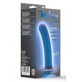 Синяя насадка с гладкой поверхностью Surrender 5.75 Inch Intermediate Pegging Dildo - 14,6 см. - Blush Novelties - купить с доставкой в Ангарске