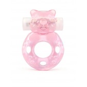 Розовое эрекционное виброкольцо в форме мишки - 1137 - в Ангарске купить с доставкой