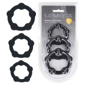 Набор из 3 эрекционных колец Beaded Silicone Cockring Set - Shots Media BV - в Ангарске купить с доставкой