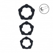 Набор из 3 эрекционных колец Beaded Silicone Cockring Set - Shots Media BV - в Ангарске купить с доставкой