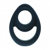 Черное эрекционное кольцо Double Ergo Silicone Cockring - Shots Media BV - в Ангарске купить с доставкой