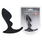 Черная анальная пробка для массажа простаты Double Ripple Silicone Prostate Massager - Shots Media BV - в Ангарске купить с доставкой