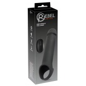 Черная вибронасадка для пениса с хомутом для мошонки и пультом ДУ Remote Controlled Penis Extension - Orion - в Ангарске купить с доставкой