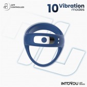 Синее интерактивное эрекционное виброкольцо Rank - Intoyou - в Ангарске купить с доставкой