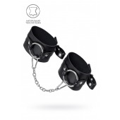 Черные оковы из толстой кожи с люверсами - Pecado - купить с доставкой в Ангарске