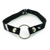 Кляп с кольцом и лаковым ремешком - БДСМ Арсенал - купить с доставкой в Ангарске