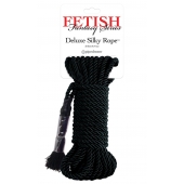 Черная веревка для фиксации Deluxe Silky Rope - 9,75 м. - Pipedream - купить с доставкой в Ангарске