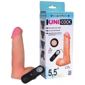 Фаллическая насадка Харнесс UNICOCK 5,5  с вибрацией - 17 см. - LOVETOY (А-Полимер) - купить с доставкой в Ангарске